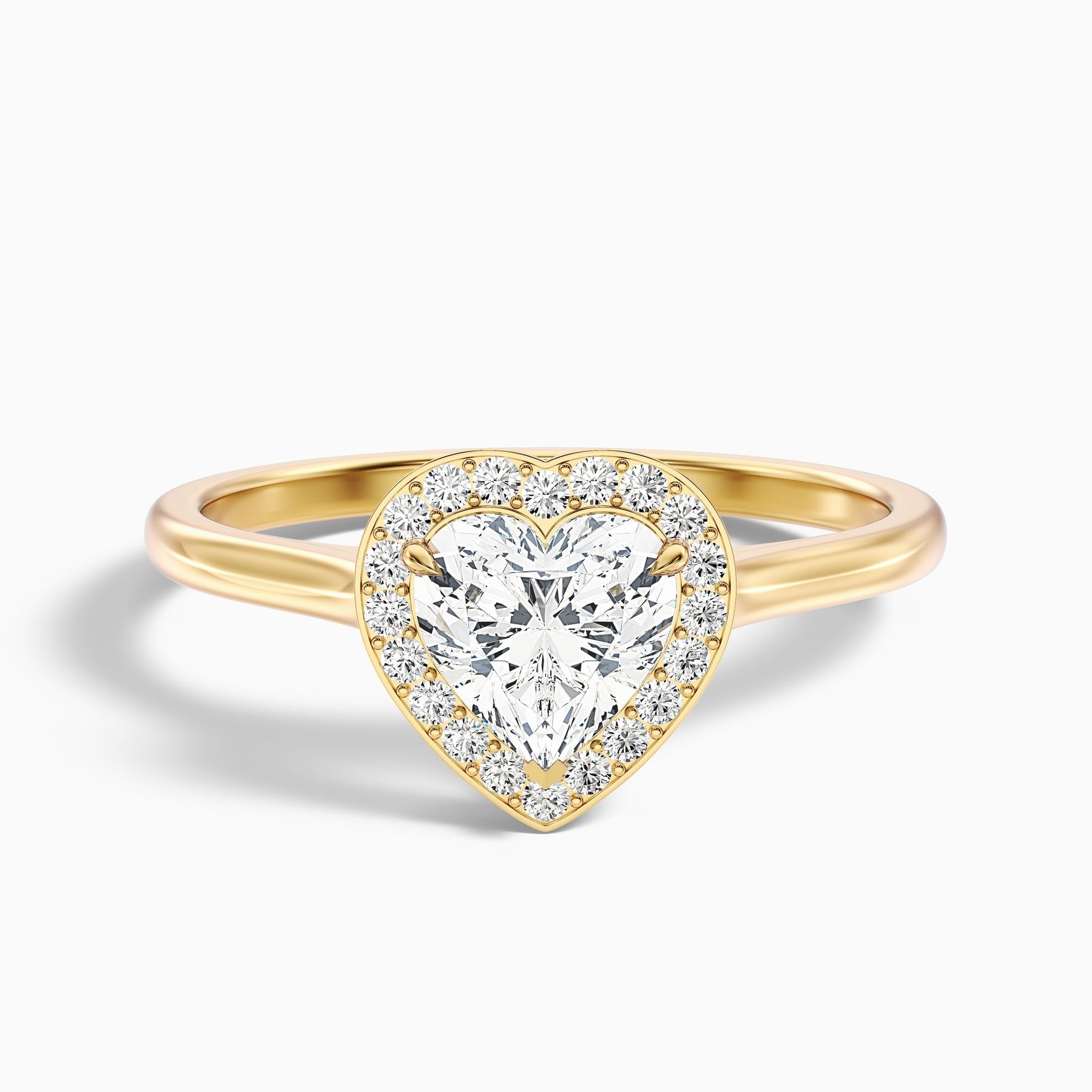 Lesotho 1 Carat 1 Carat Heart Halo Lab Grown Diamond Ring in 10k White Gold